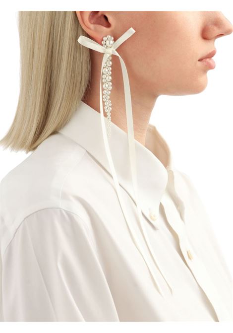 White Bow Ribbon Drip earrings Simone Rocha - women SIMONE ROCHA | ERG4100904IVRY